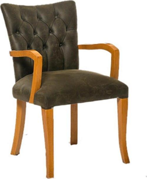 Sandalye 18526 Zus160  Bambu Kolçak Model Kayın RETRO Ayak Antrasit Kumaş Elyapı