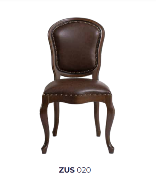 Sandalye 19757 Zus020 Suni Deri GABARA Modeli Ceviz renk Kayın Aslan Ayak El Yapı