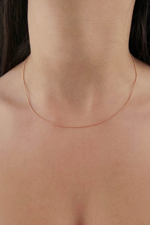 14 Ayar Altın Rose Topçuk Zincir 1.20 mm