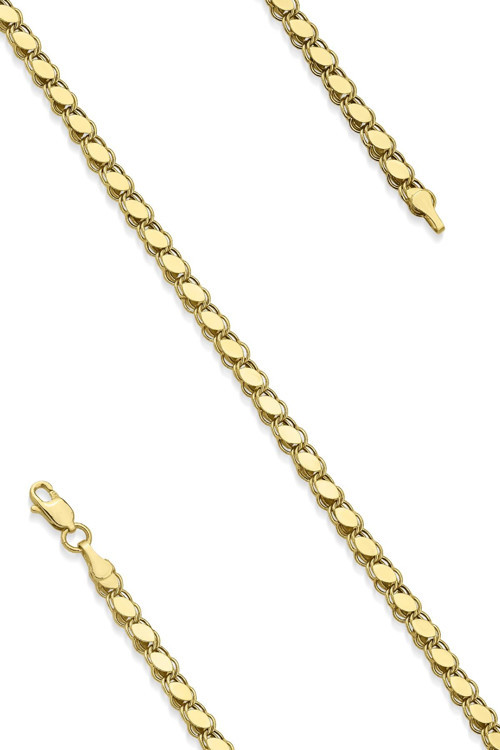 14 Ayar Altın Pullu Bileklik 4 mm