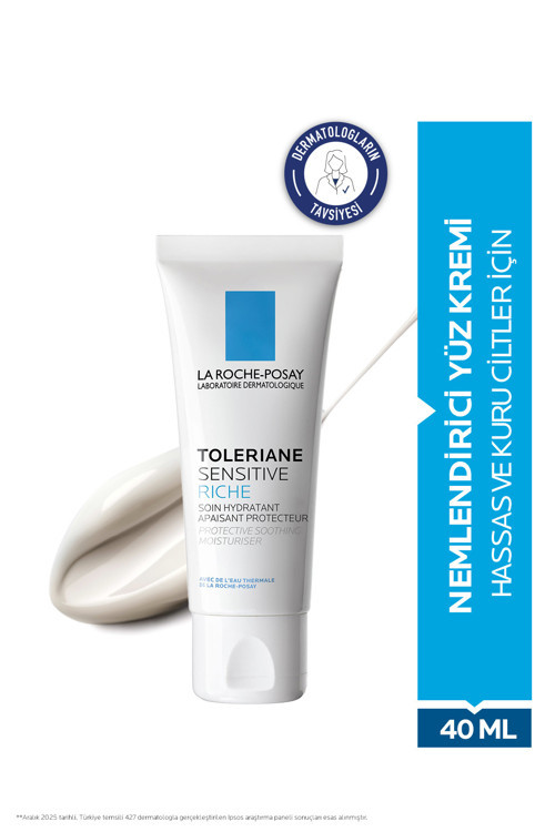 La Roche Posay Toleriane Sensitive Riche Kuru ve Hassas Cilt Tipleri İçin Yatıştıran Nemlendirici Yüz Kremi 40 ml