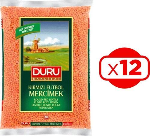 Kırmızı Futbol Mercimek 1000 gr x 12 Adet