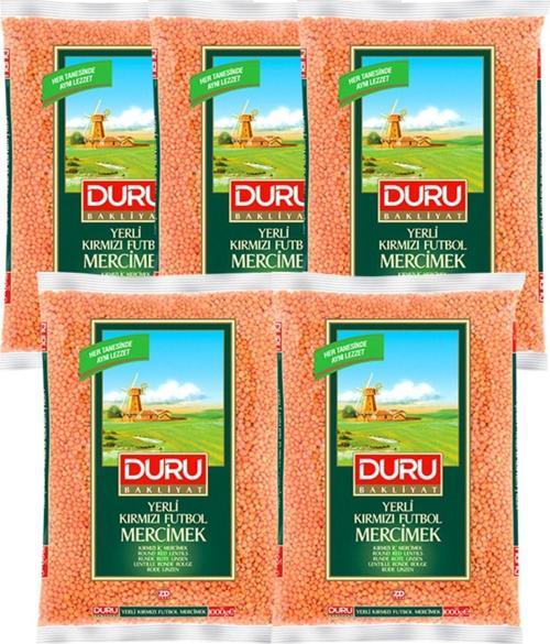Kırmızı Futbol Mercimek 1000 gr x 5 Adet