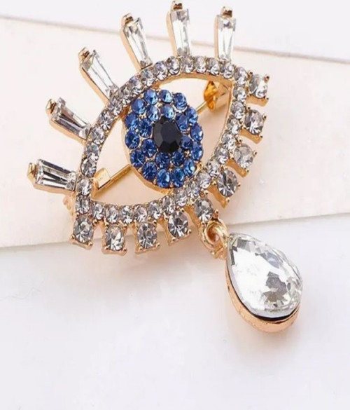 Taşlı Nazar Boncuğu Broş