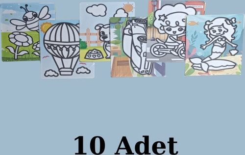 Kum Boyama Seti 10 Adet A4 Boyutunda (27x20 )