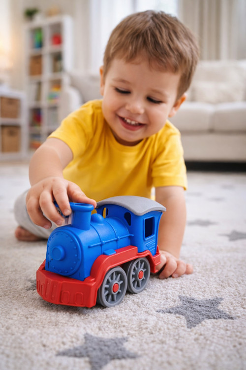 Oyuncak Lokomotif Tren Dayanıklı Plastik Büyük Tekerlekli Eğitici Oyun 18 Ay+