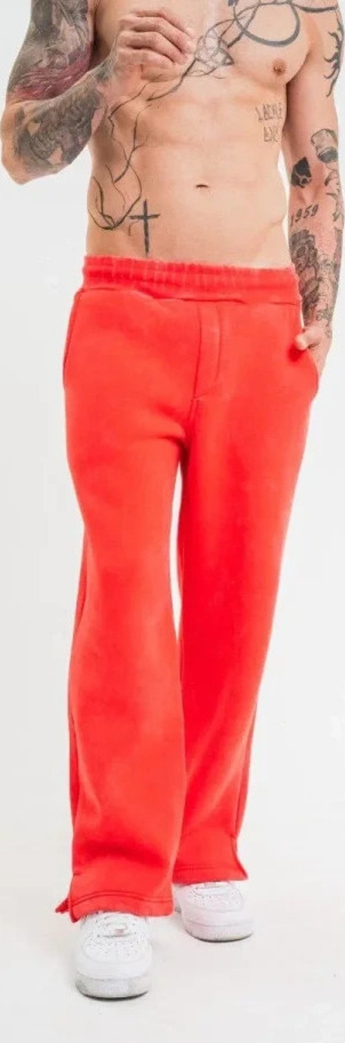 Yırtmaç Detaylı Boru Paça Baggy Eşofman Pantolon