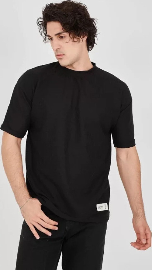 Unisex Waffle Kumaş Rahat Kol TShirt