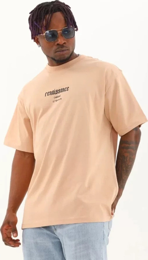 Unisex Oversize Baskılı Bisiklet Yaka TShirt