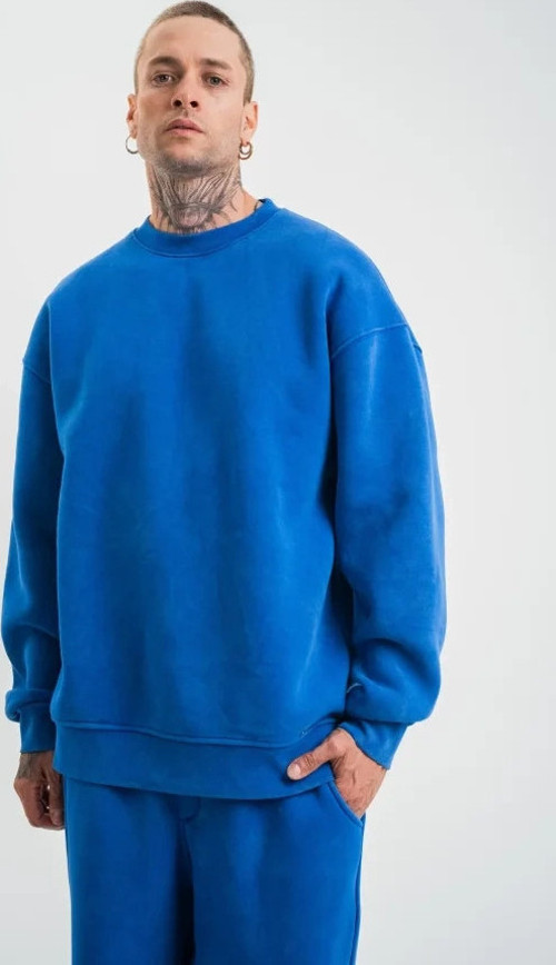 Unisex Uzun Kol Bisiklet Yaka Yıkamalı SweatShirt