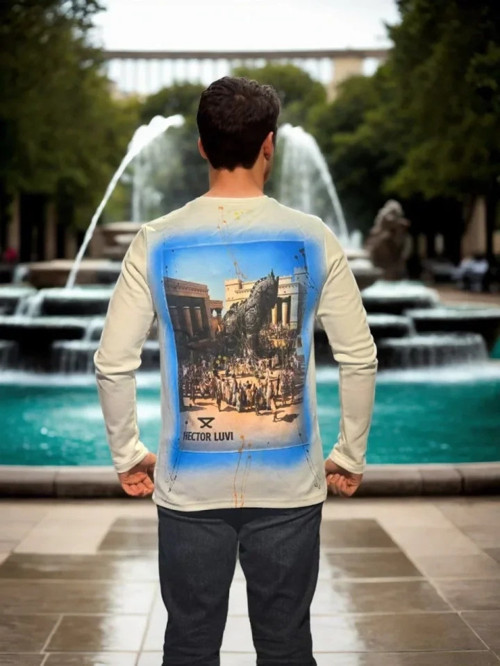 Unisex Bisiklet Yaka Uzun Kollu TShirt