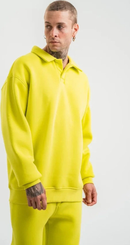 Unisex Double Oversize Patlı Yaka SweatShirt