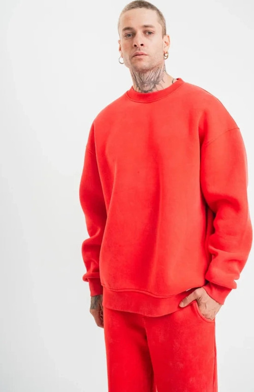 Unisex Uzun Kol Bisiklet Yaka Yıkamalı SweatShirt