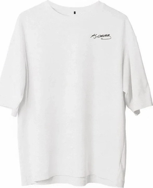 Unisex Bisiklet Yaka Baskılı Oversize TShirt