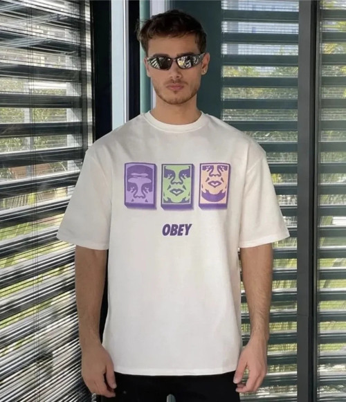 Unisex Bisiklet Yaka Baskılı Oversize TShirt