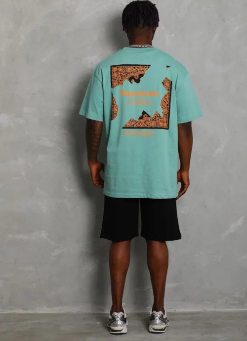 Unisex Oversize Baskılı Bisiklet Yaka TShirt