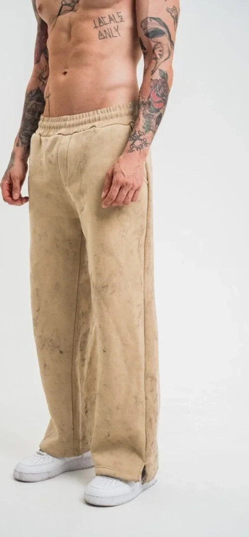 Yırtmaç Detaylı Boru Paça Baggy Eşofman Pantolon