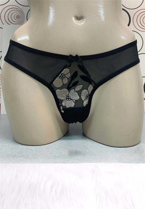 Kadın Tüllü Çiçek Baskılı Slip (2833)
