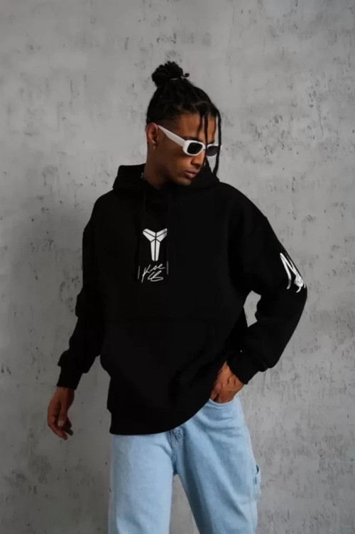 Unisex Sırt Baskılı Kapüşonlu Üç İplik Oversize Sweatshirt