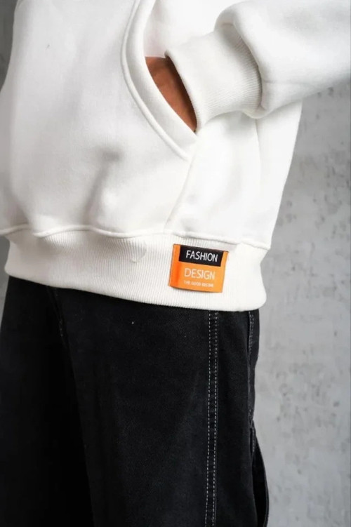 Erkek Armalı Baskılı Kapüşonlu Sweatshirt
