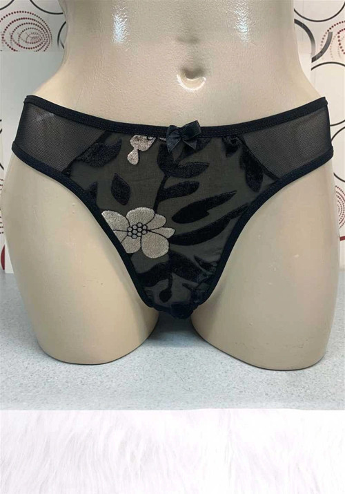 Kadın Tüllü Çiçek Baskılı Slip (2834)