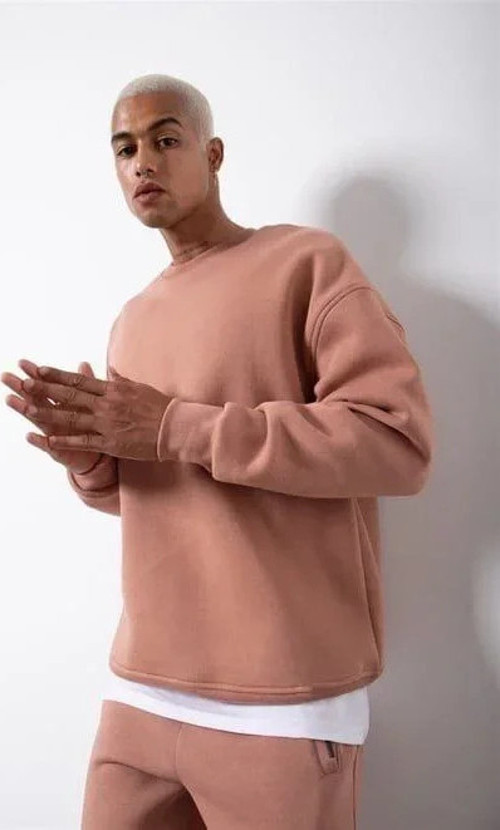 Unisex Biskilet Yaka Üç İplik SweatShirt