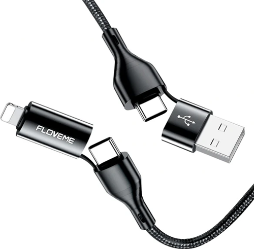 Floveme 4in1 USB To Type C -Type to Type Kablosu+iPhone Başlık USB 1M-(5775)