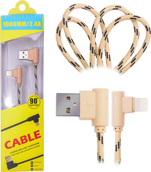 Ally İphone Lightning Eğik Başlı Halat Usb Kablo 1metre-(5775)