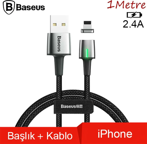 Baseus Zinc Magnetic Usb Kablo Şarj İPhone 14-13-12-11 1Metre-(5775)