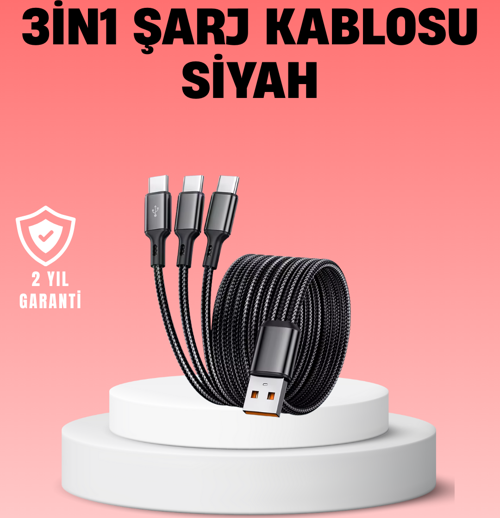 Çoklu USB Şarj Kablosu – 12m Hızlı Şarj 3A Güçlü Akım