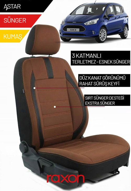 Ford B-Max 2019 ve Sonrası İçin 2+1 Binek Araçlara Uyumlu Tay Tüyü Oto Koltuk Kılıfı