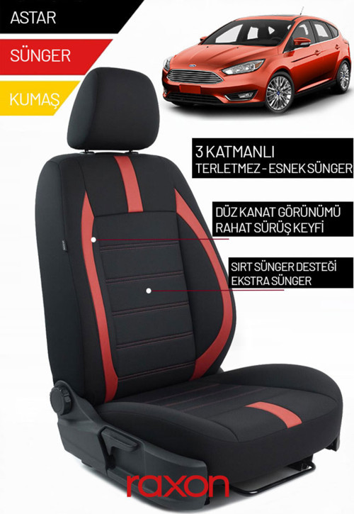Ford Focus 2019 ve Sonrası İçin 2+1 Binek Araçlara Uyumlu Tay Tüyü Oto Koltuk Kılıfı