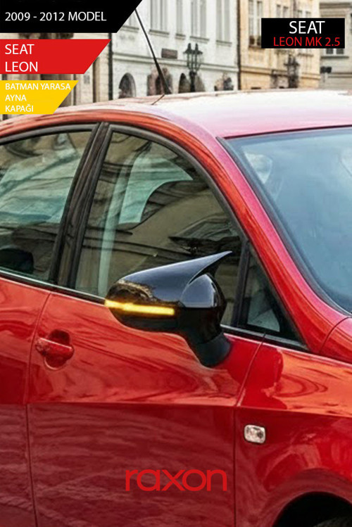 SEAT LEON MK2.5 2009-2012 Batman & Yarasa Ayna Kapağı – Parlak Piano Black Sport