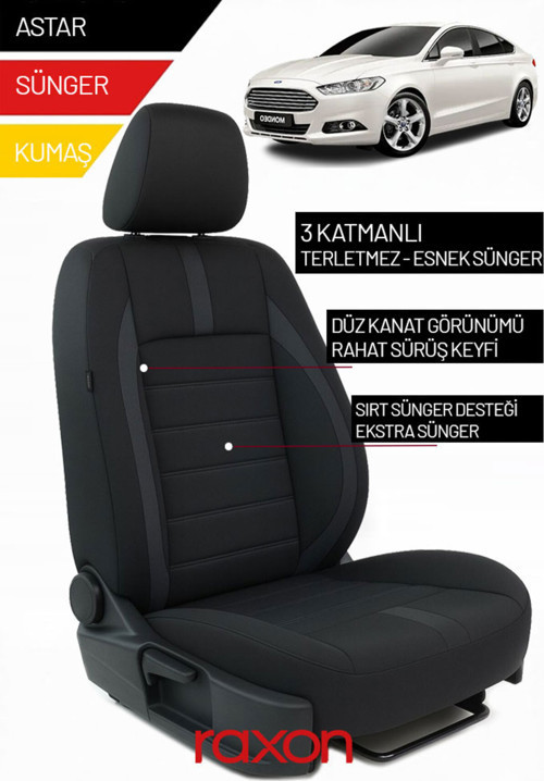 Ford Mondeo 2019 ve Sonrası İçin 2+1 Binek Araçlara Uyumlu Tay Tüyü Oto Koltuk Kılıfı