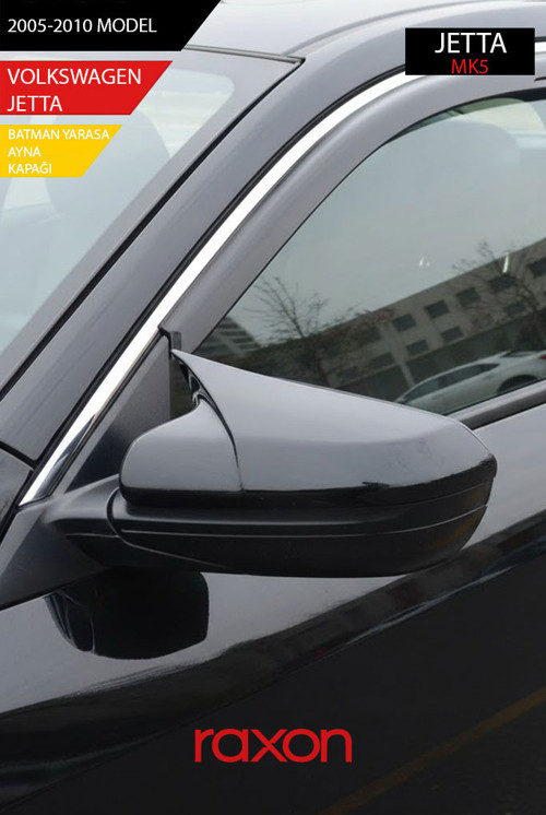 VOLKSWAGEN JETTA 2005-2010 MK5 Batman & Yarasa Ayna Kapağı – Parlak Piano Black Sport