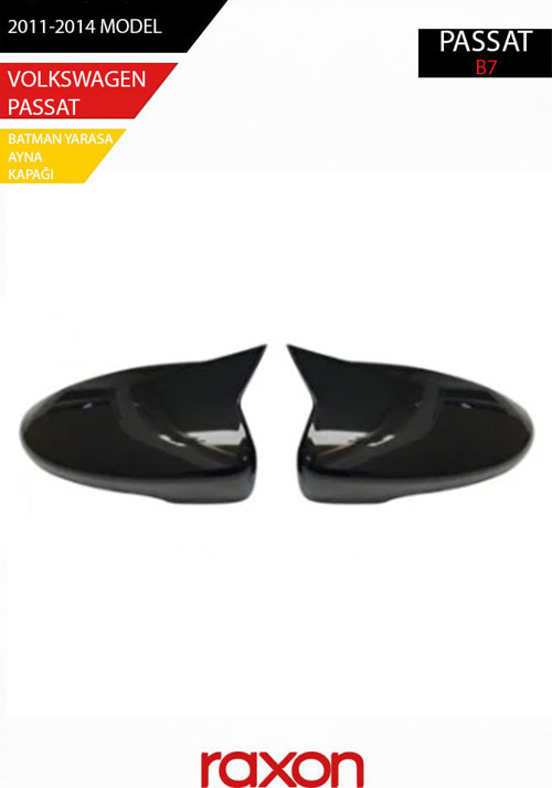 VOLKSWAGEN PASSAT 2011-2014 B7 Batman & Yarasa Ayna Kapağı – Parlak Piano Black Sport