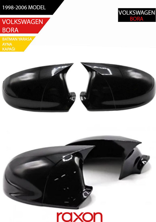 VOLKSWAGEN BORA 1998-2006 Batman & Yarasa Ayna Kapağı – Parlak Piano Black Sport