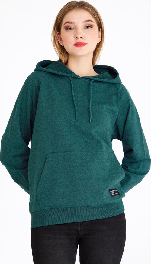 Kadın Yeşil Basic Kapüşonlu Regular Fit Rahat Sweatshirt
