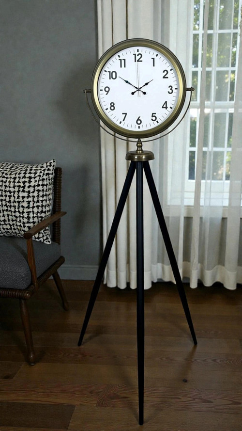 Eskitme Tripod Ayaklı Dekoratif Saat