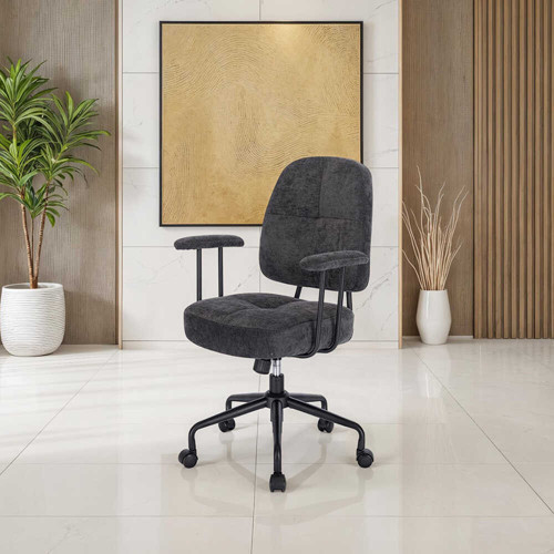 New York Çalışma Sandalyesi - Koyu Gri 65x96,5-102,5x68 cm