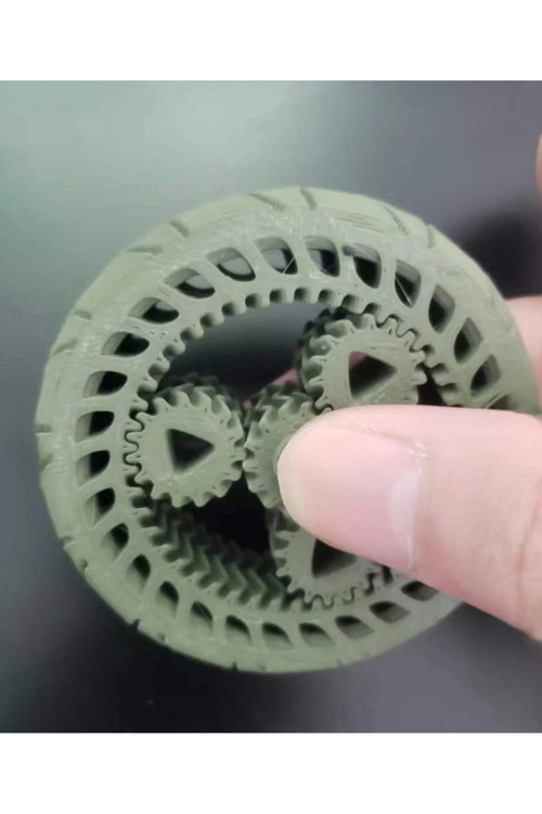 Stres Çarkı Planet Dişli Mekanizma – PLA Malzeme (6.5 cm, Siyah/Beyaz/Gümüş Gri) 3D Yazıcı