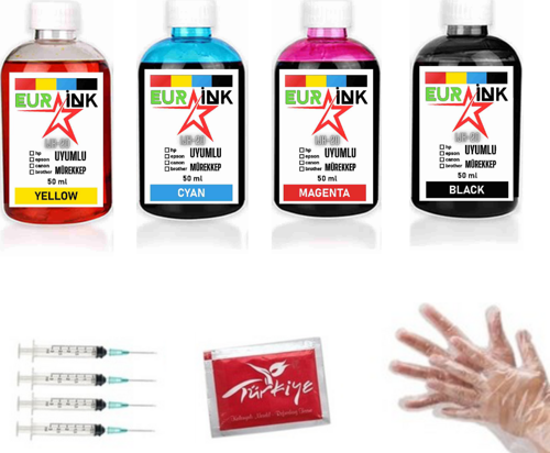 Canon Pixma G Serisi Tanklı Yazıcı Uyumlu Mürekkep Seti 4 x 50 ml