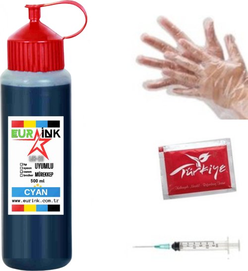 HP 305 kartuşlar için uyumlu cyan mürekkep 500 ml