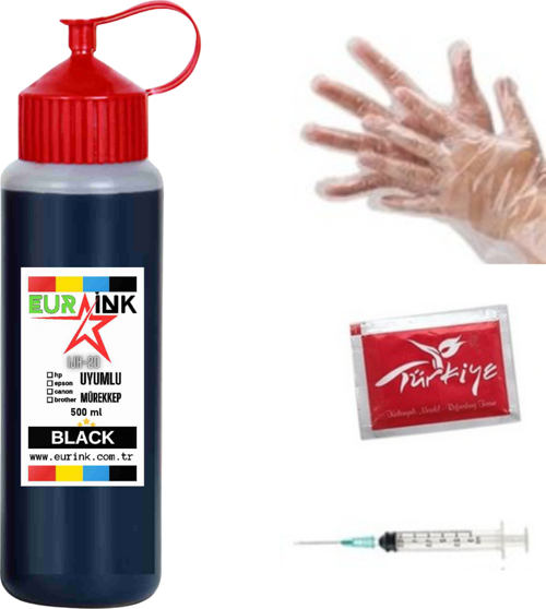 HP 302 kartuşlar için uyumlu siyah mürekkep 500 ml