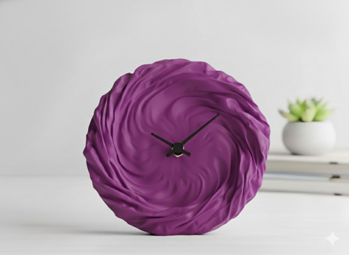 Modern 3D Baskı Dalgalı Duvar/Masa Saati | Sessiz Mekanizma | Tüm Renk Seçenekleri