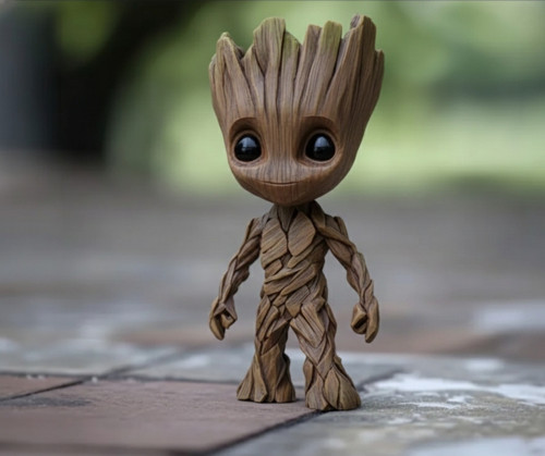 Tiny Groot 3D Premium Koleksiyon Figürü - 10 cm Dekoratif Masa Üstü Objesi