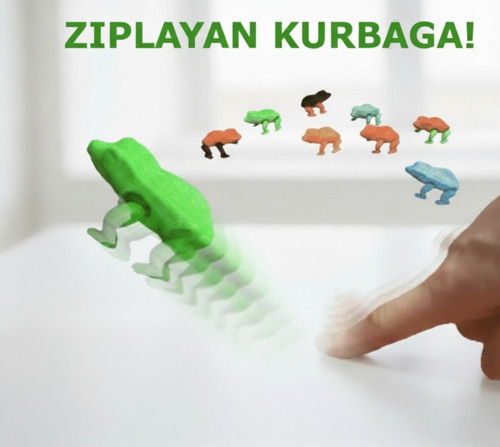 5'li Zıplayan Kurbağa Oyuncak Seti | 3D Baskı PLA | Karışık Renk Eğlenceli Oyun