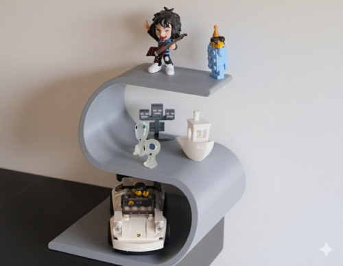 Modern Figür Sergileme Rafı | 3D Baskı PLA | 15x16 cm Koleksiyonluk Stand