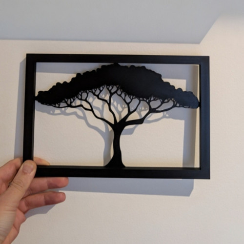 3D Yazıcı Baskı Ağaç Siluet Duvar Dekoru – PLA Malzeme – 21x14 cm