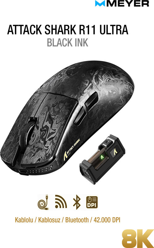 Attack Shark R11 Ultra Carbon Fiber 8K Kablosuz Gaming Mouse
